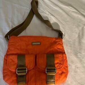 Calvin Klein orange crossbody bag with adjustable strap